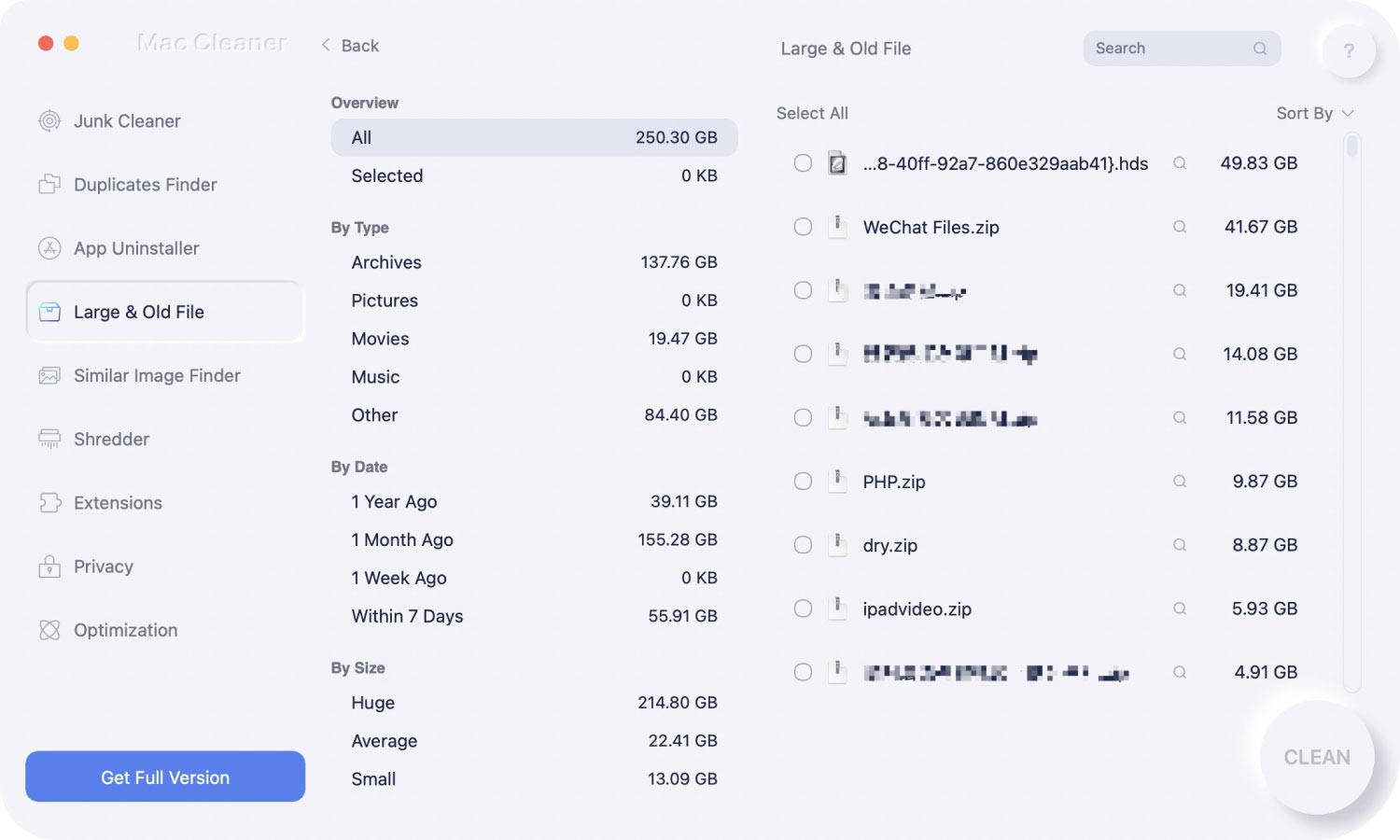 Löschen Sie große Dateien auf dem Mac