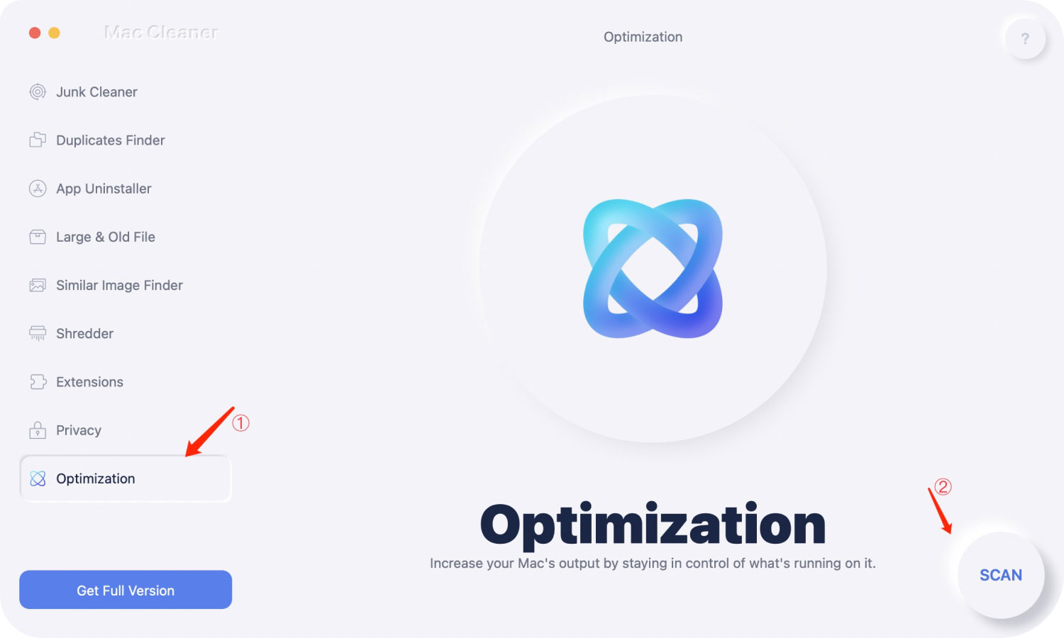 Sélectionnez Optimisation pour trouver le cache DNS