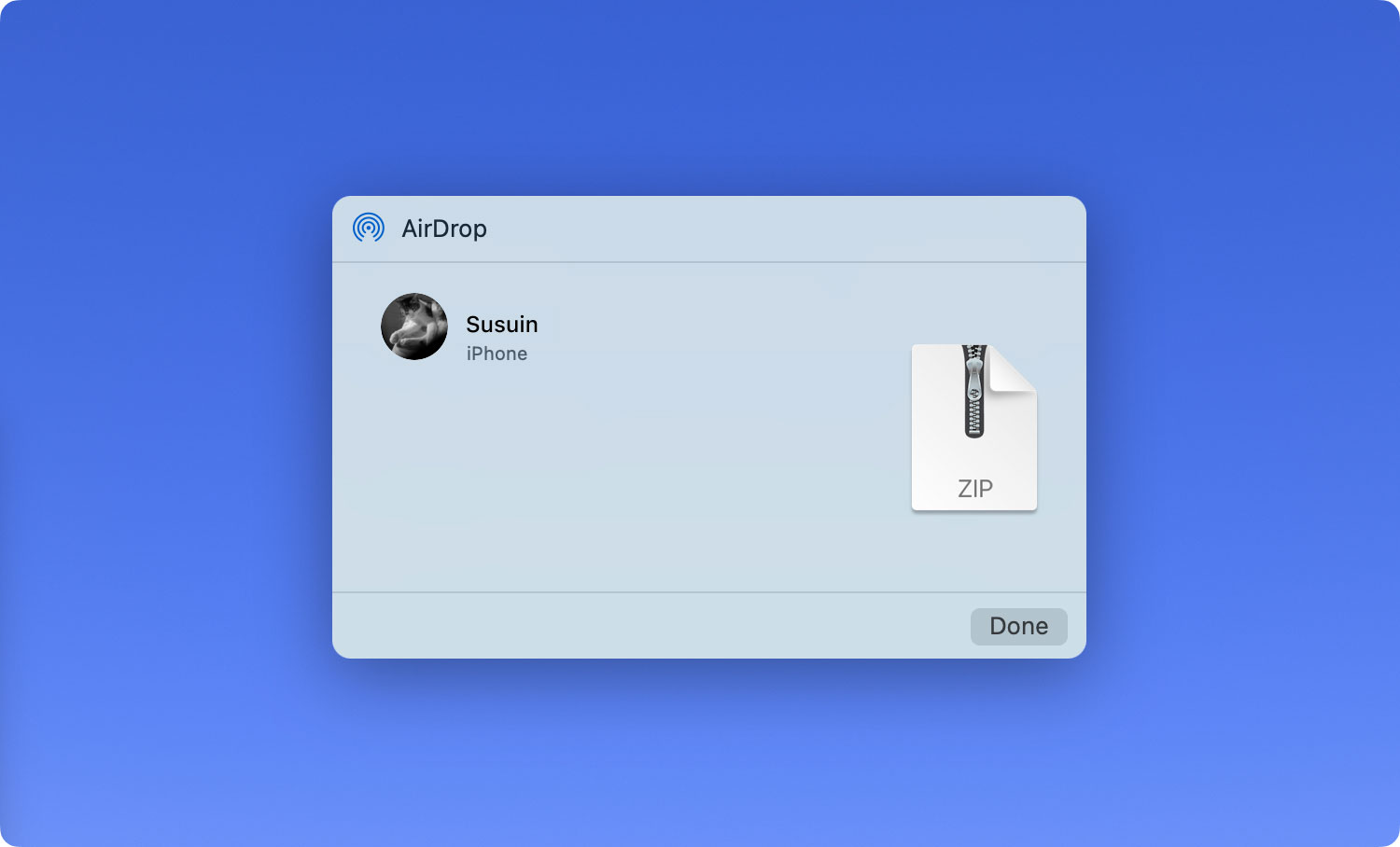 Fonction de partage Airdrop sur Mac