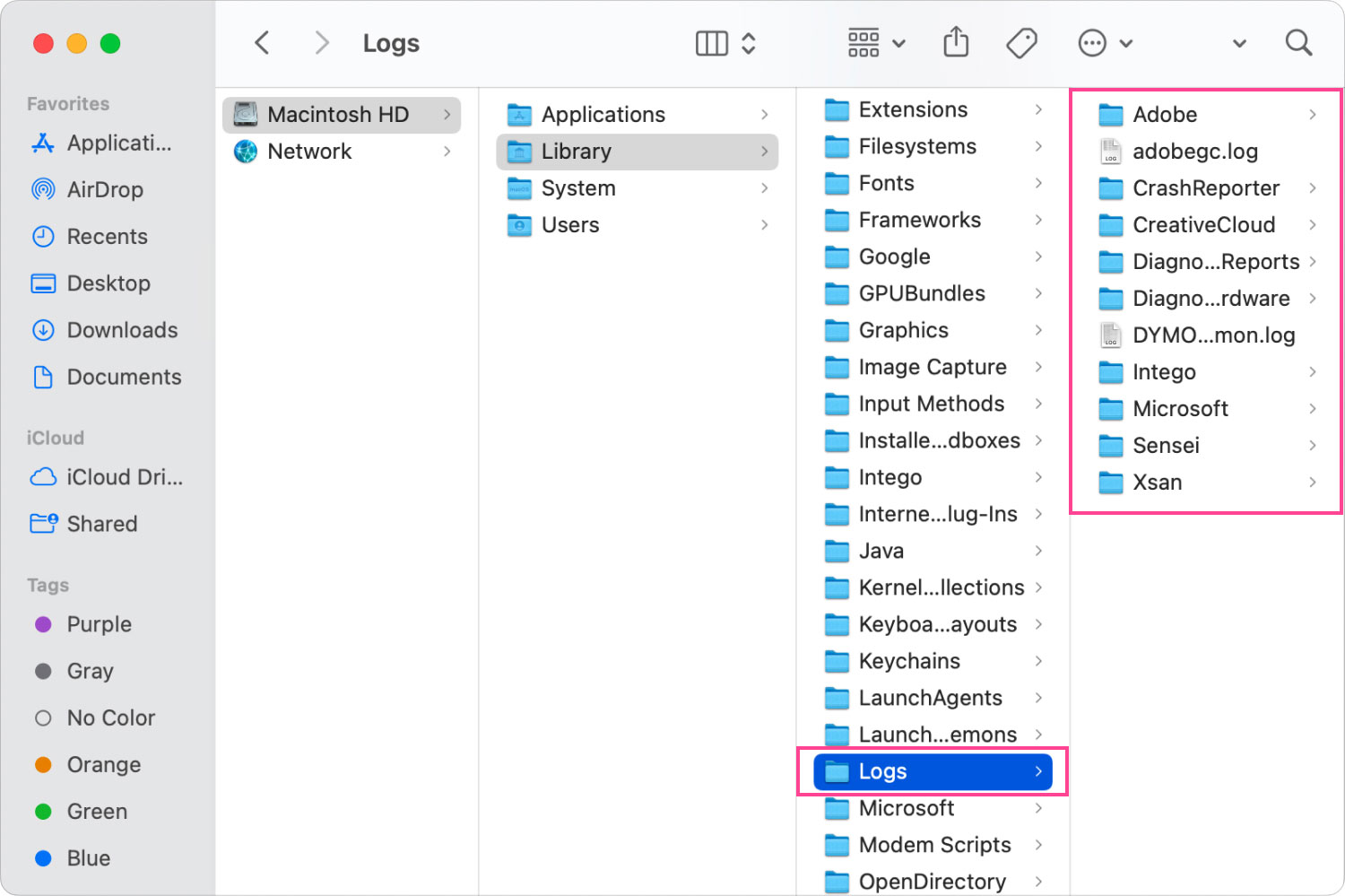 Effacer les fichiers journaux pour nettoyer les fichiers indésirables Mac