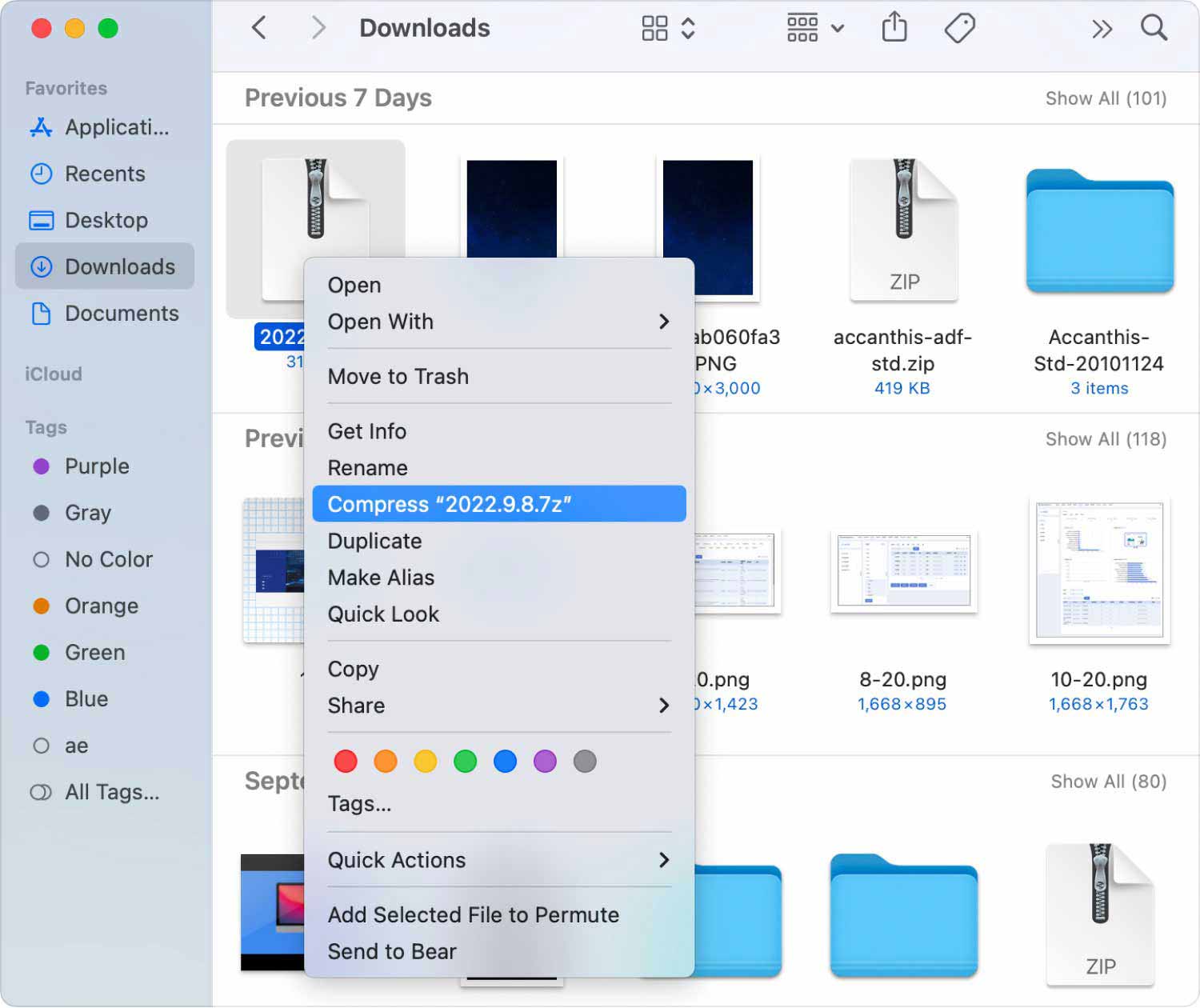 Kompresowanie folderów Mac Compress