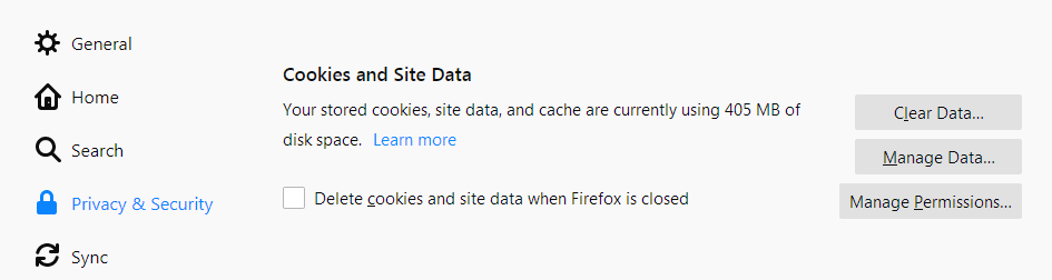 Limpe o cache do navegador Firefox no Mac