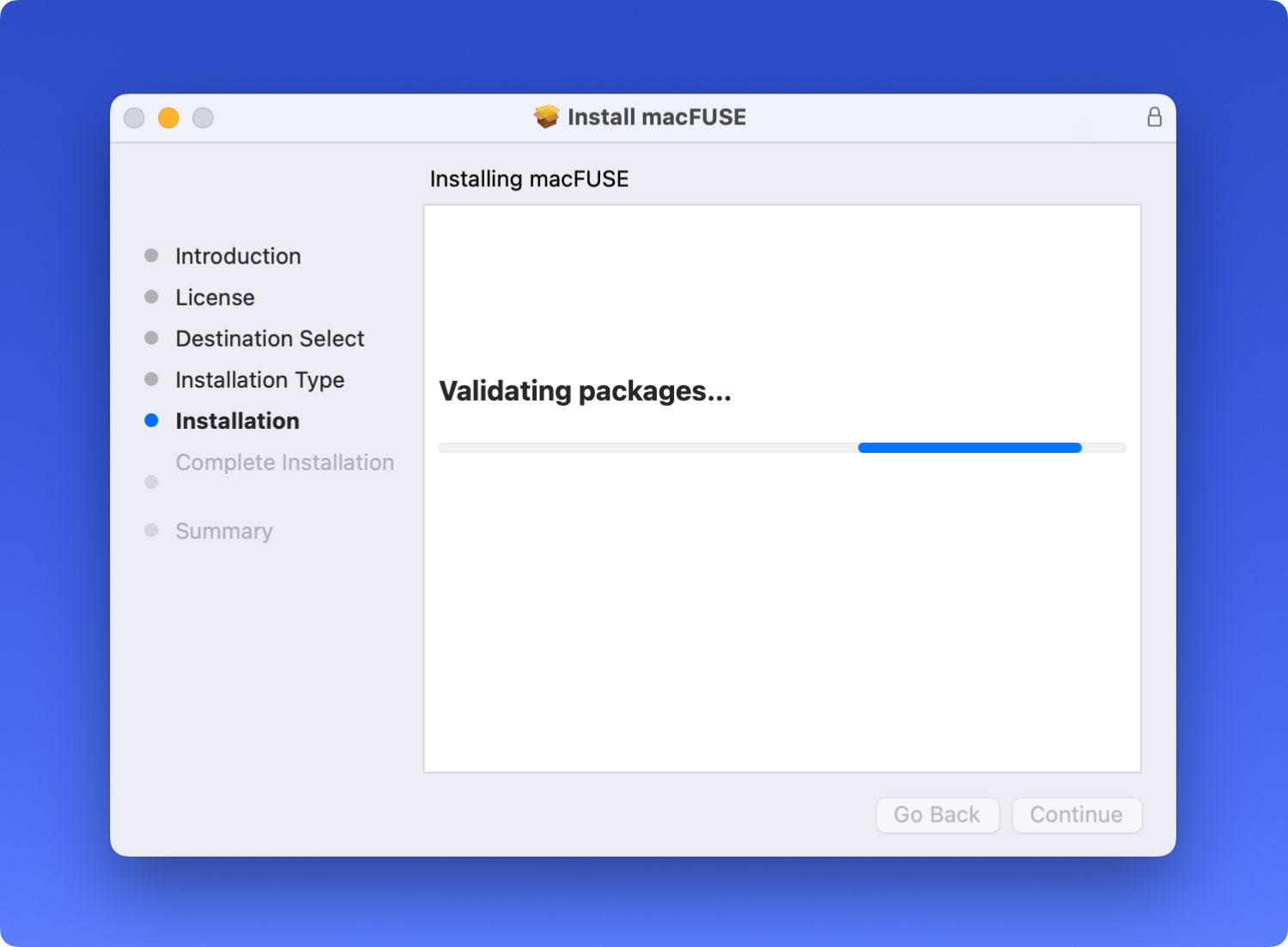 Osxfuse Install Validating