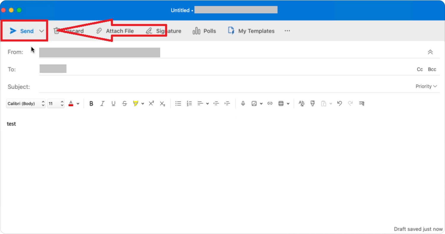 ドラッグ アンド ドロップ機能を使用して Outlook for Mac に電子メールを添付する