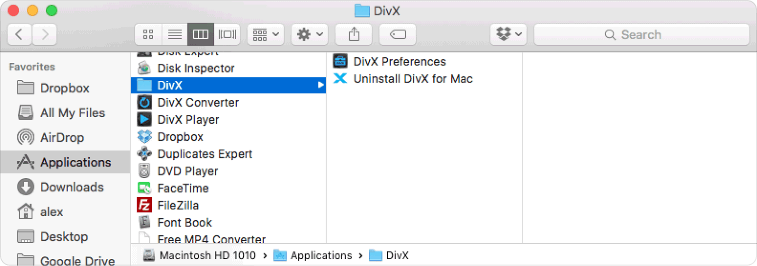Metodo manuale su come disinstallare DivX su Mac