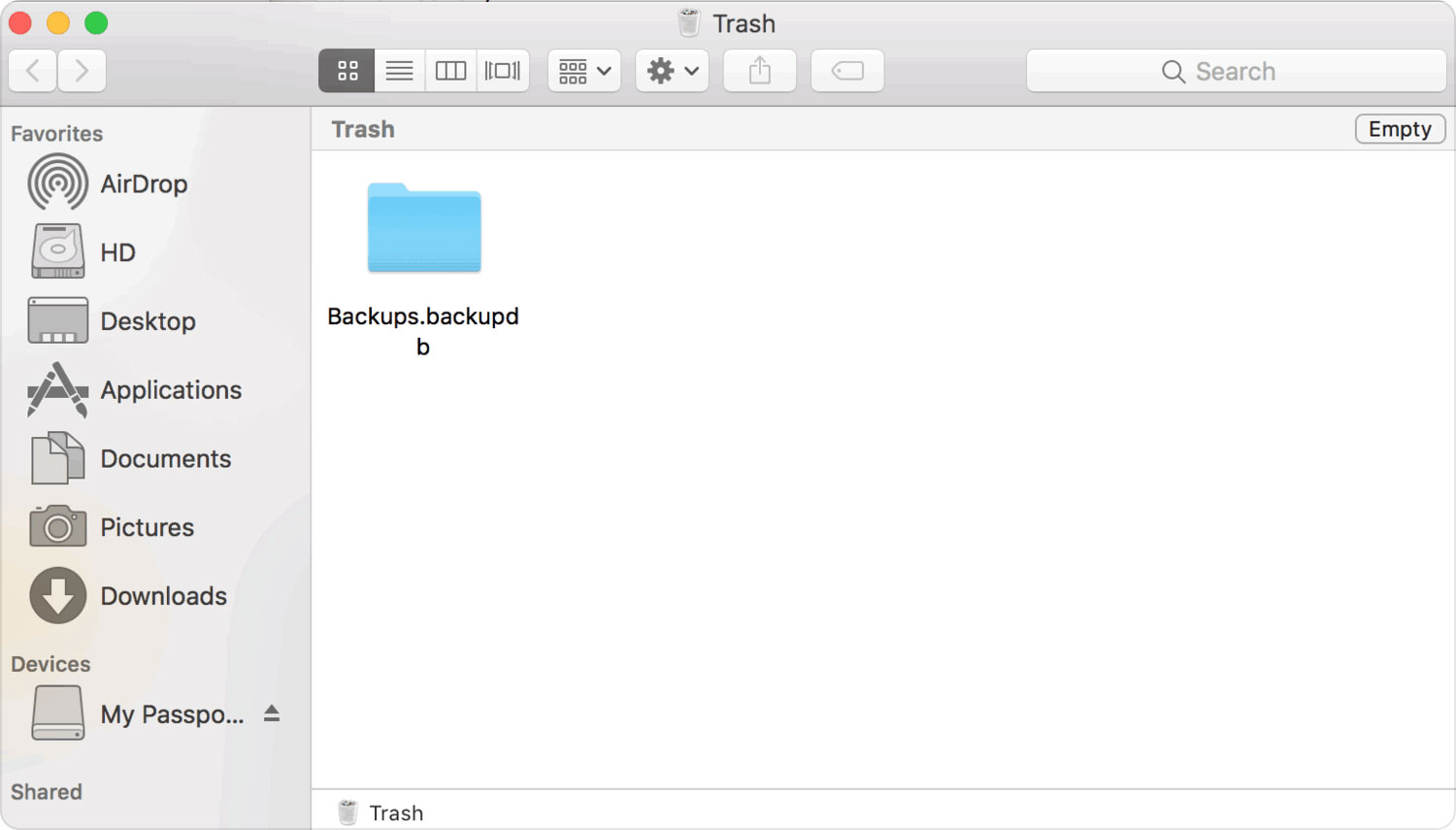 Elimina i backup da Time Machine tramite il Finder