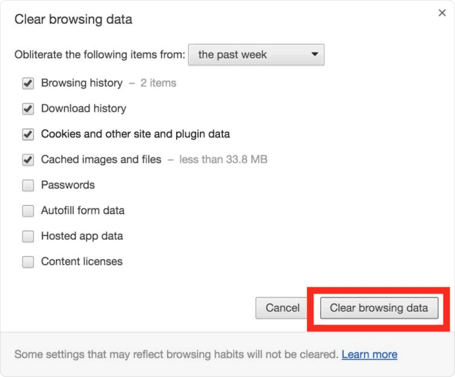 Remove MEGA Backup on Mac by Clearing Google Chrome Website Data