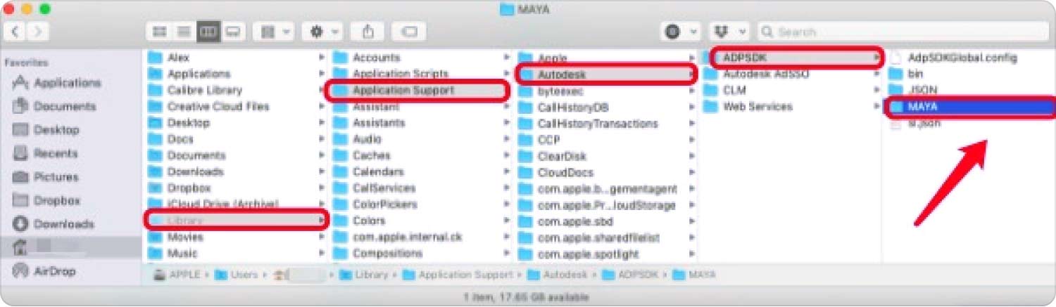Disinstalla Maya su Mac manualmente