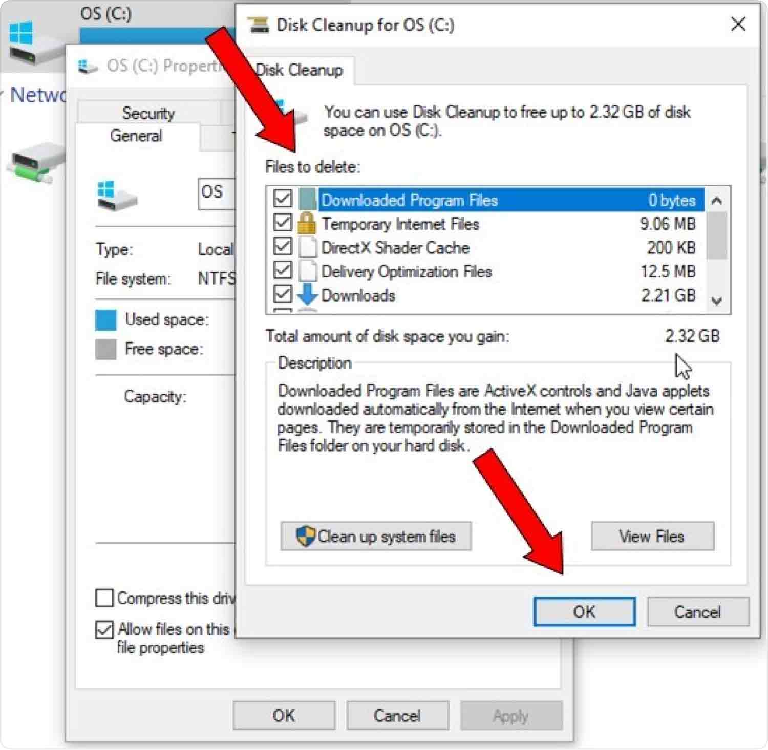 Clean Up Disk Space: Operating Disk Cleanup