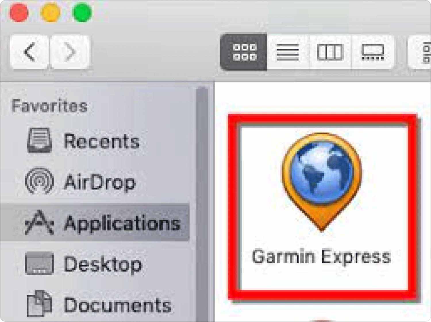 手動オプションを使用して Garmin Express をアンインストールする