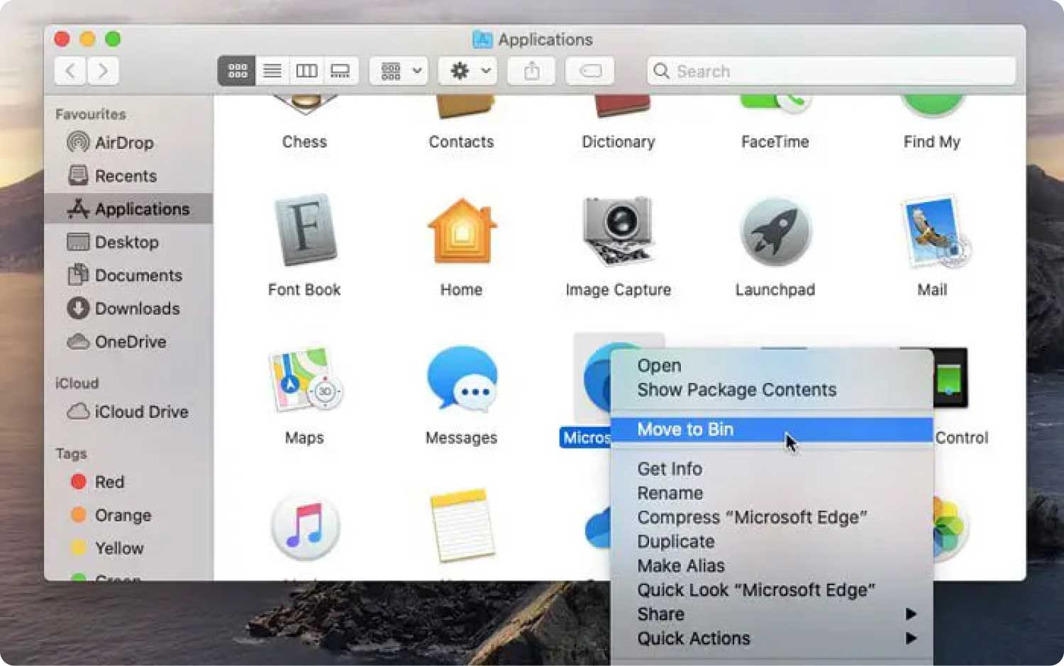Désinstaller Microsoft Edge sur Mac : déplacer Edge vers la corbeille