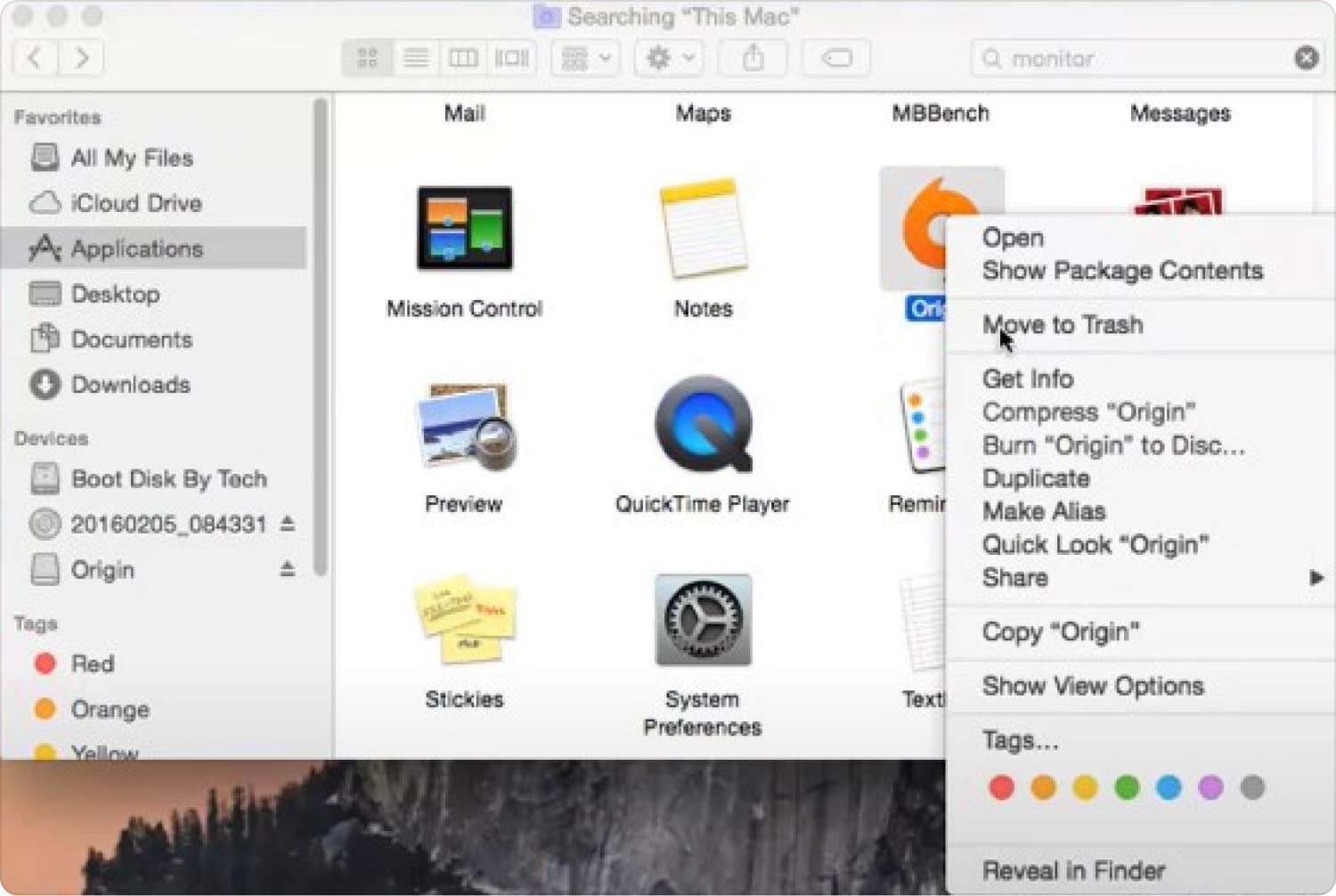 使用 Finder 在 Mac 上卸載 Origin Client