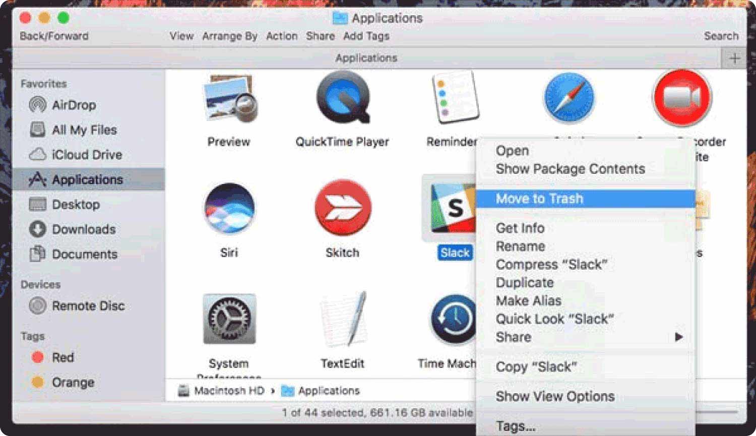 Finder'ı Kullanarak Mac'teki Slack'i Kaldırma