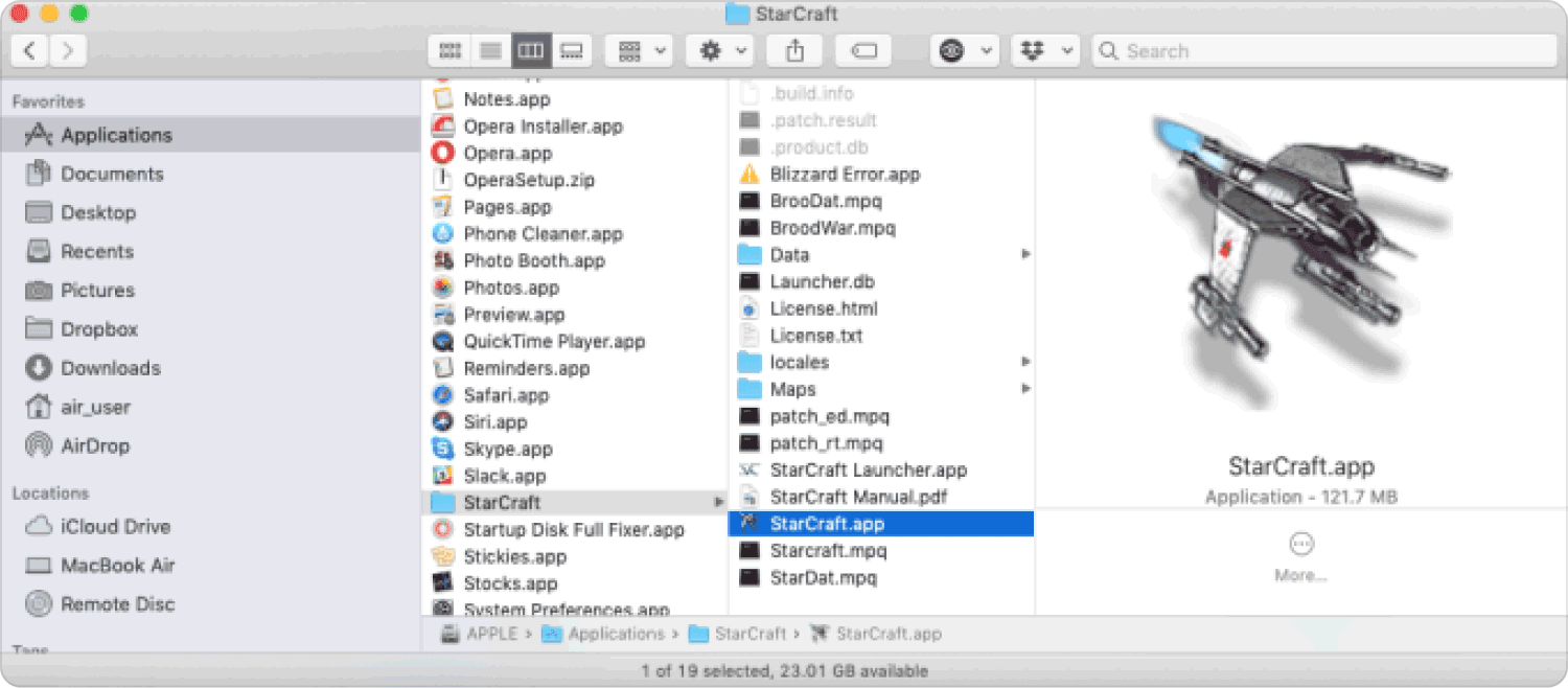 Finder を使用して Mac で StarCraft をアンインストールする