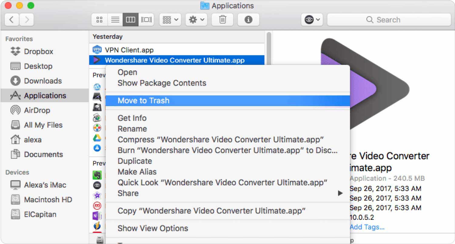 Désinstaller Wondershare sur Mac à l'aide du Finder