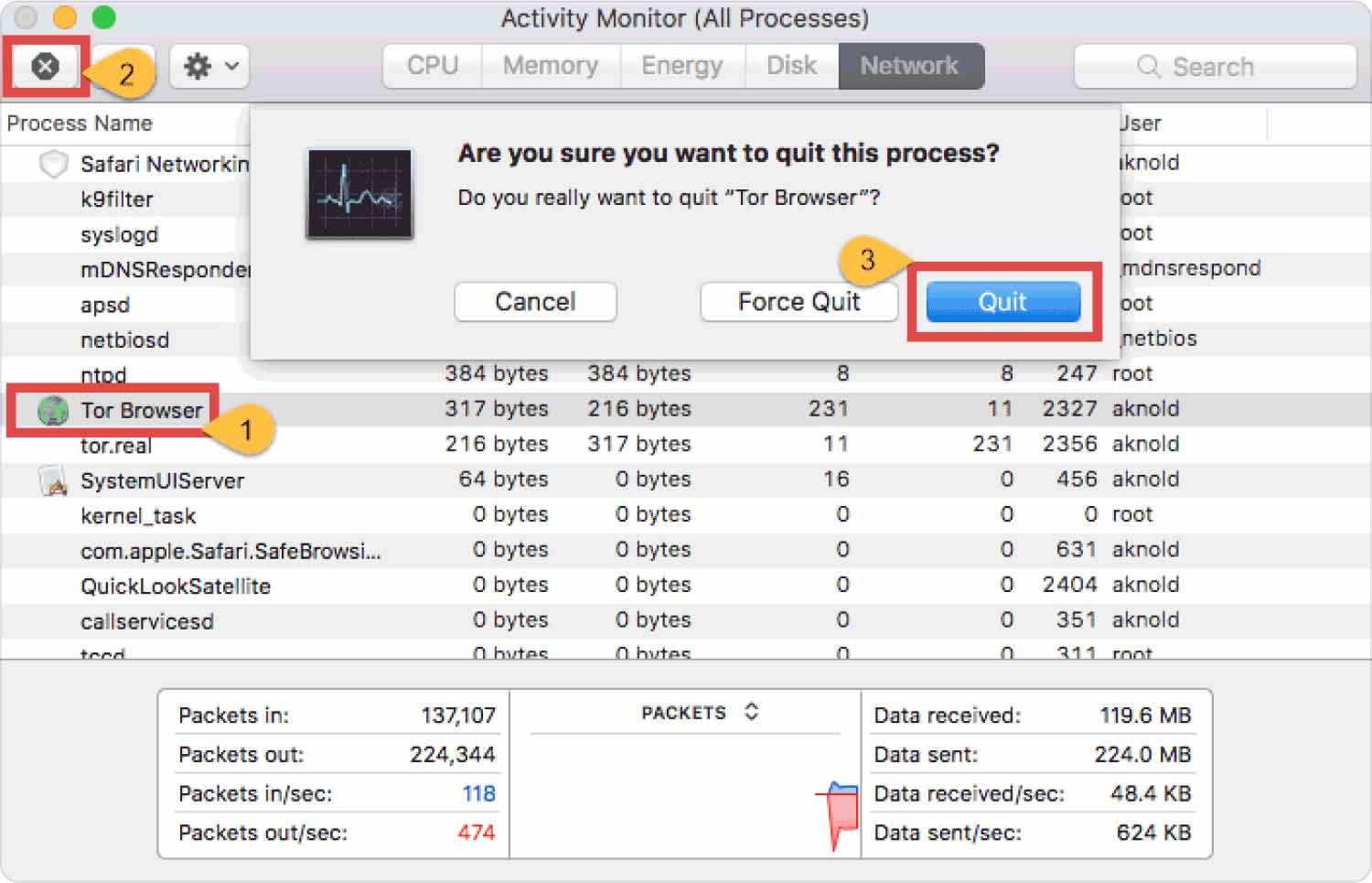 在 Mac 電腦上手動解除安裝 TOR 瀏覽器