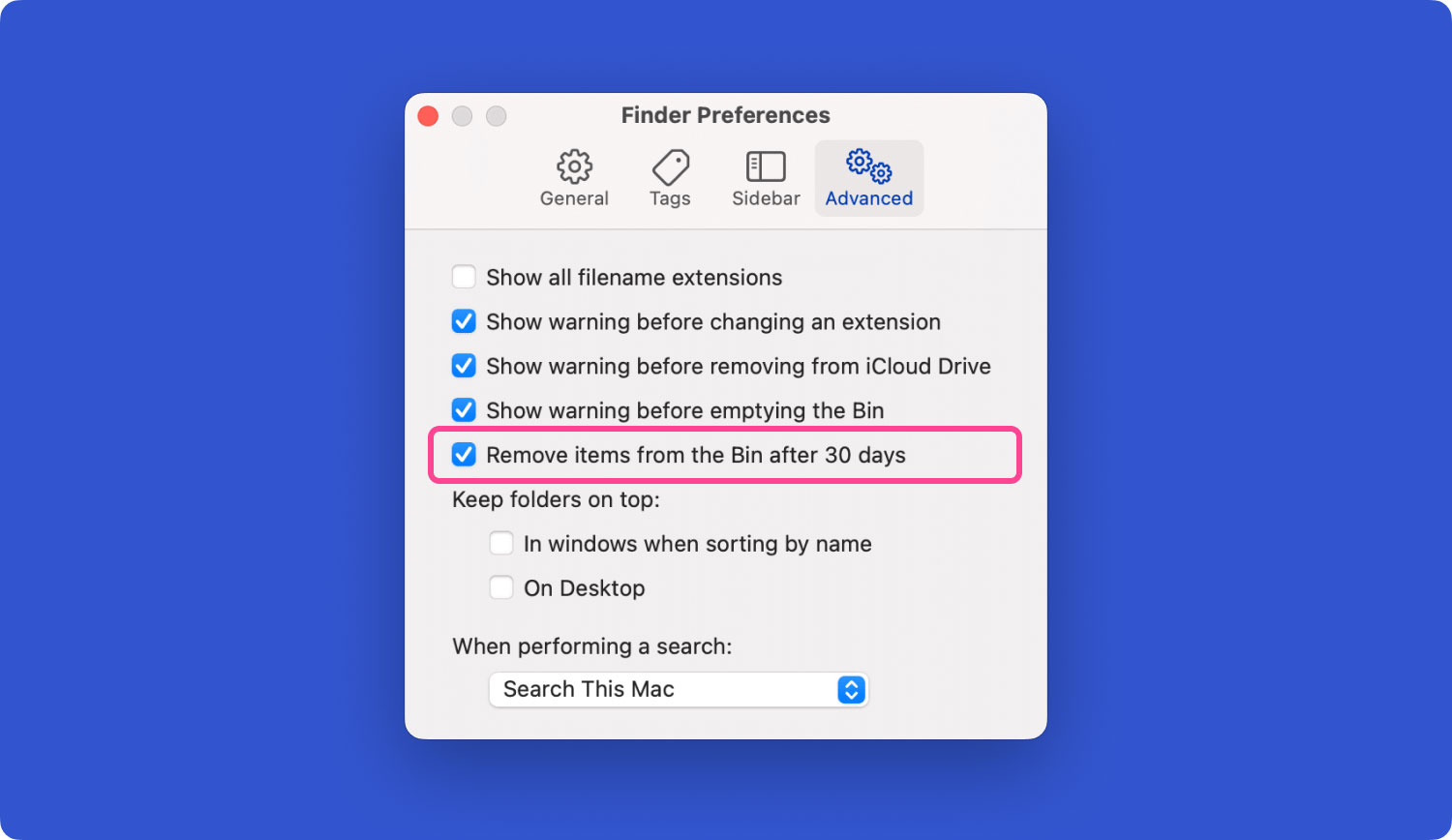 Automatically Empty Trash on Mac