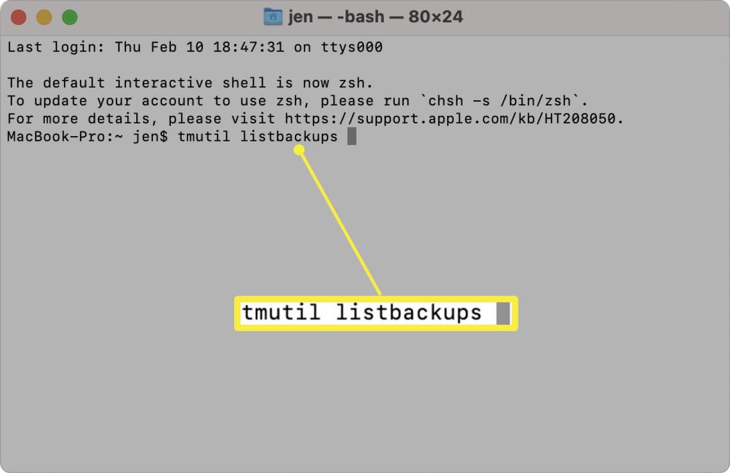 Delete Backups from Time Machine through the Terminal