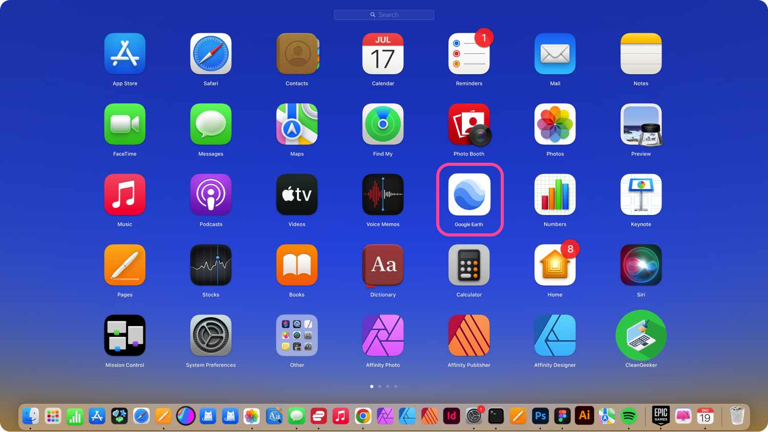 Disinstalla un'app sul tuo computer Mac tramite Launchpad